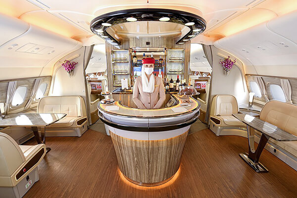Interior desing of Emirates Airline's conbins