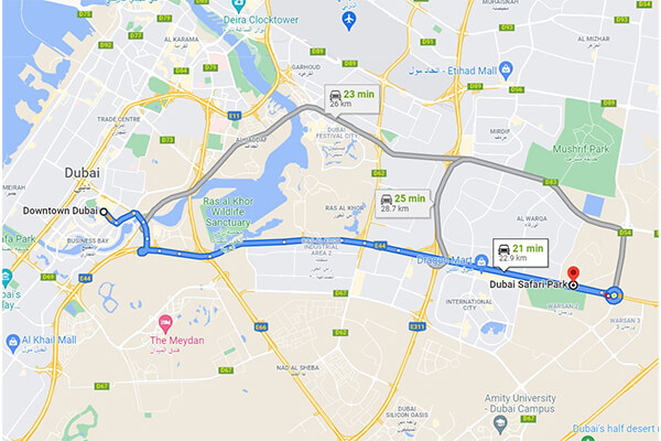 Dubai Safari Park location