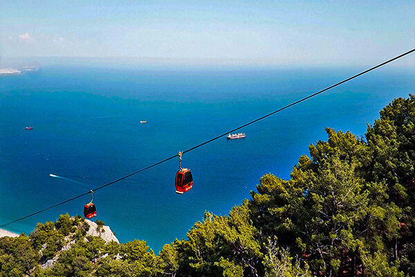 Top view of TunekTepe Teleferik, Antalya, Turkey