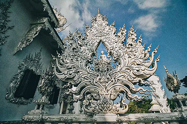 The exterior of Thailand White Temple