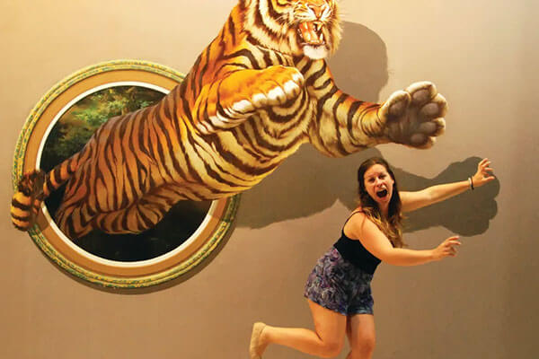 A tiger painting in 3D Art Museum, Chiang Mai, Thailand
