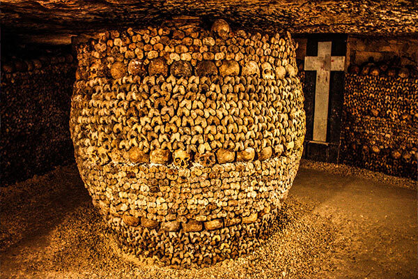 View of The Paris Catacombs