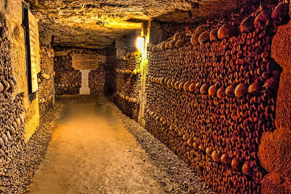 Interior of The Paris Catacombs