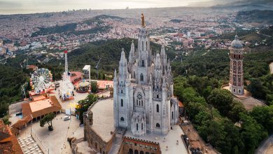 Tibidabo mountain & Amusement Park in Barcelona