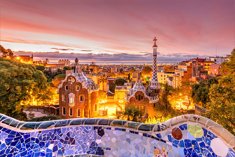 Guell Park in Barcelona, Spain