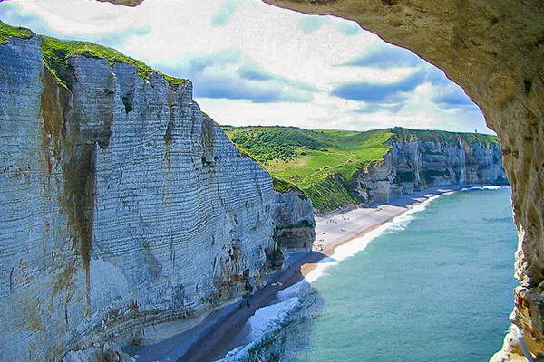 The White Bird at the cliffs of Etretat, France