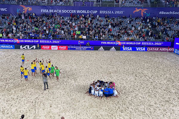 A match of the FIFA Beach Soccer World Cup