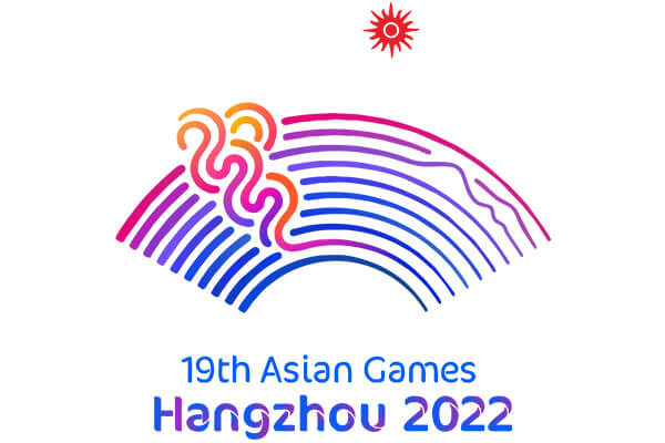 The emblem, motto, and mascot of the 2022 Asian Games