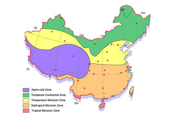 Overview of the climate in the China