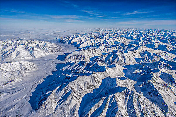 The mountain ranges of Alaska