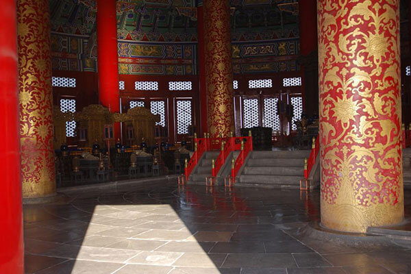 Interior of the Temple of Heaven in China