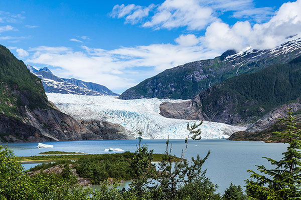 View of Mendenhall Glacier in USA