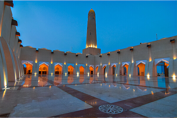 Grand Mosque in Doha at night