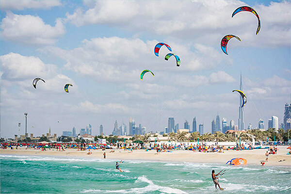 View of Kite Beach, Dubai, UAE